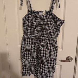 Old Navy Black and White Checkered Romper 2X NWT